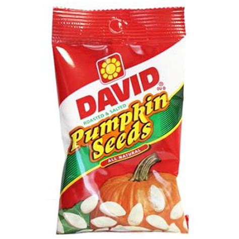 Walmart pumpkin seeds - David Seeds Roasted And Salted Pumpkin Seeds, 2.25 Oz, 12 Pack Available for 3+ day shipping 3+ day shipping (Price/Case)David Reduced Sodium In-Shell Sunflower Seeds 5.25 Ounce - 12 Per Case